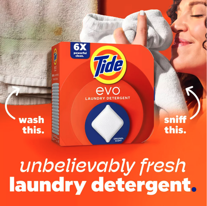 Tide Evo Laundry Detergent Tiles, Original Scent 22ct