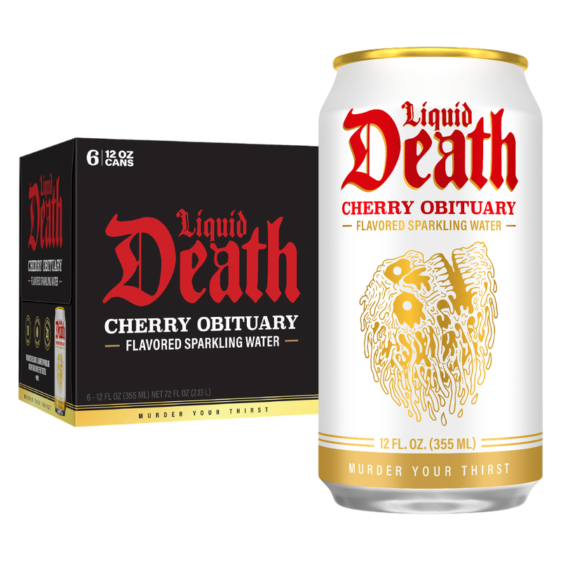 Liquid Death Cherry Obituary Sparkling Water 6pk 12oz Can