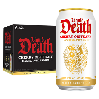 Liquid Death Cherry Obituary Sparkling Water 6pk 12oz Can