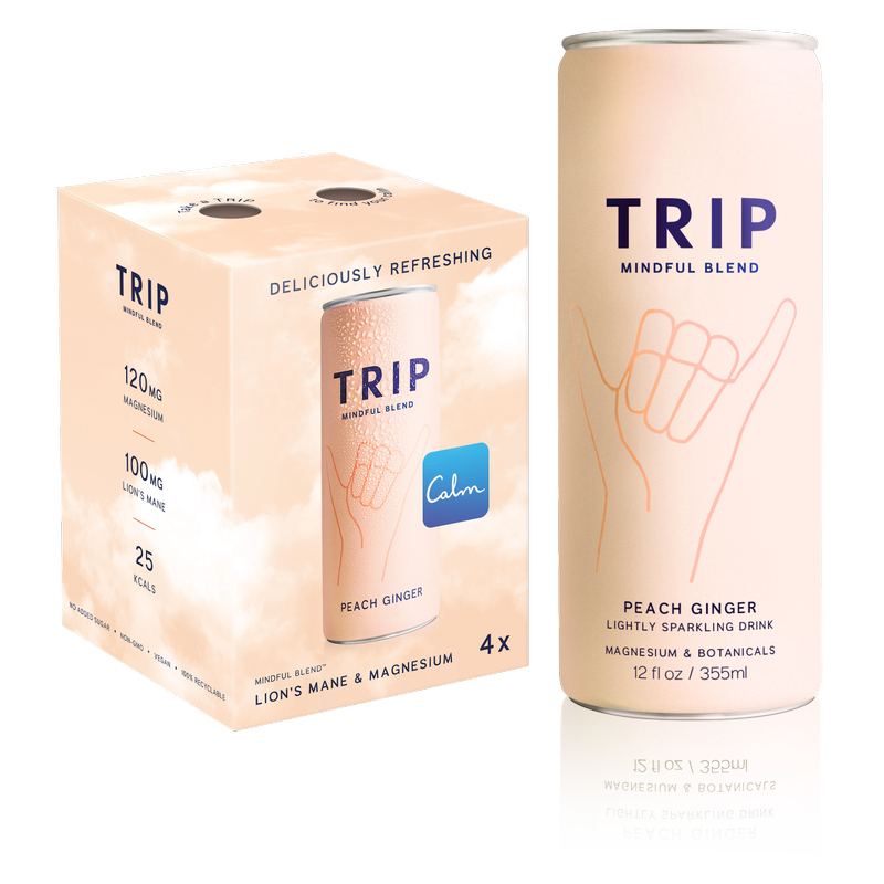 TRIP Peach Ginger Mindful Blend 4pk 8.5oz Can