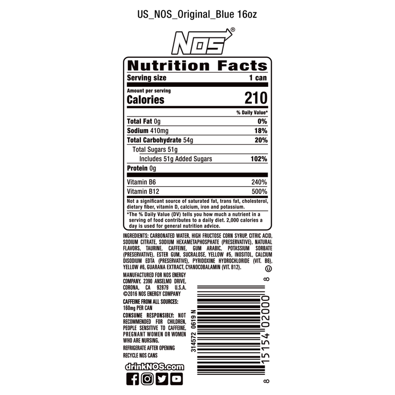 NOS Energy Original 16oz Can