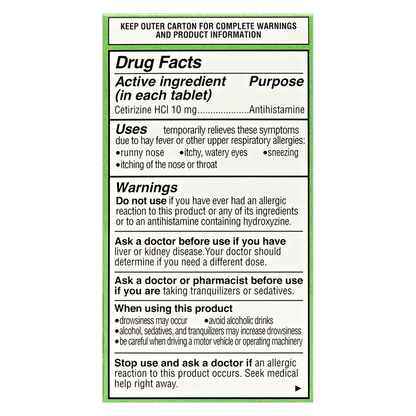 Goodnow 24-Hour Allergy Relief Cetirizine HCl 10mg 30ct