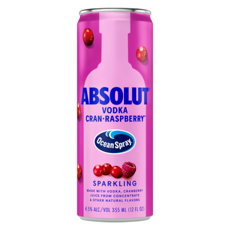 Absolut Ocean Spray Cran-Raspberry 12oz Can - Absolut – BevMo!