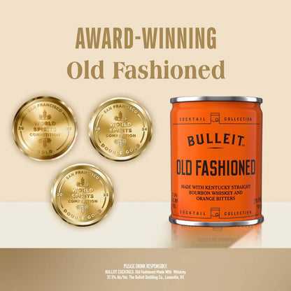 Bulleit Old Fashioned Cocktail, 100 mL Cans, 4 Pack