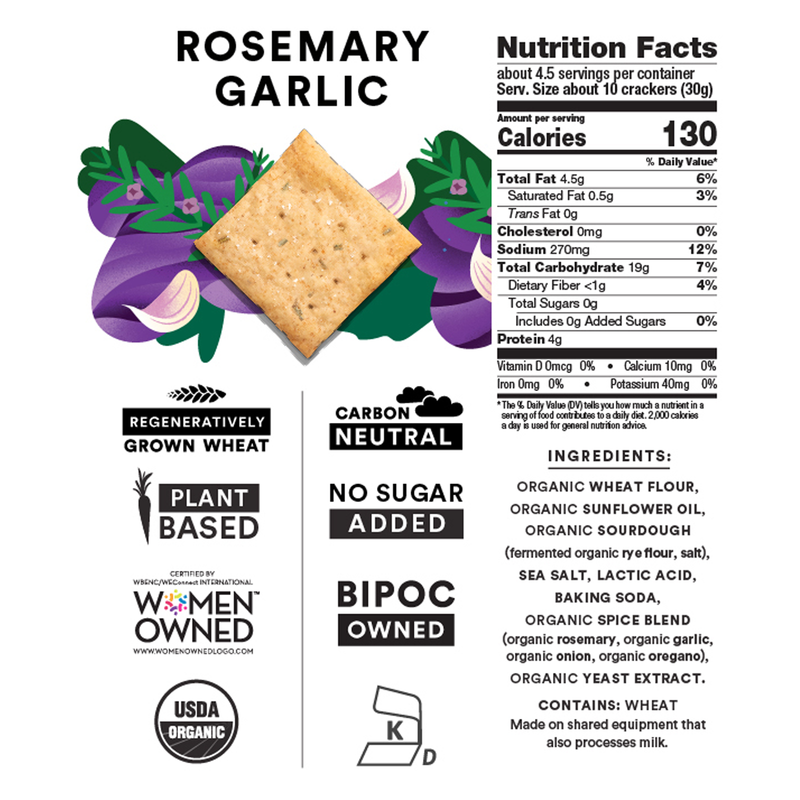 Moonshot Rosemary Garlic Crackers 4.4oz