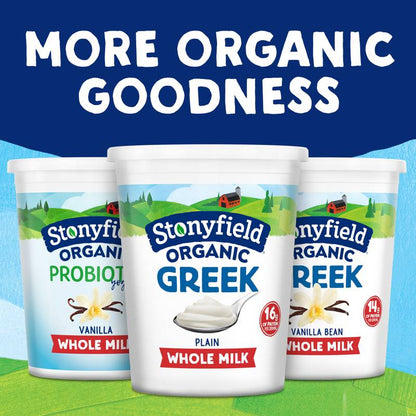 Stonyfield Organic Plain Greek Whole Milk Yogurt - 30oz