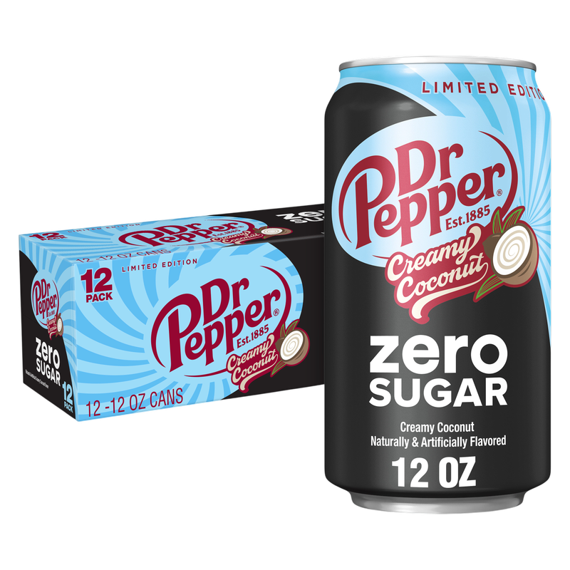 Dr Pepper Zero Sugar Creamy Coconut 12pk 12oz Can