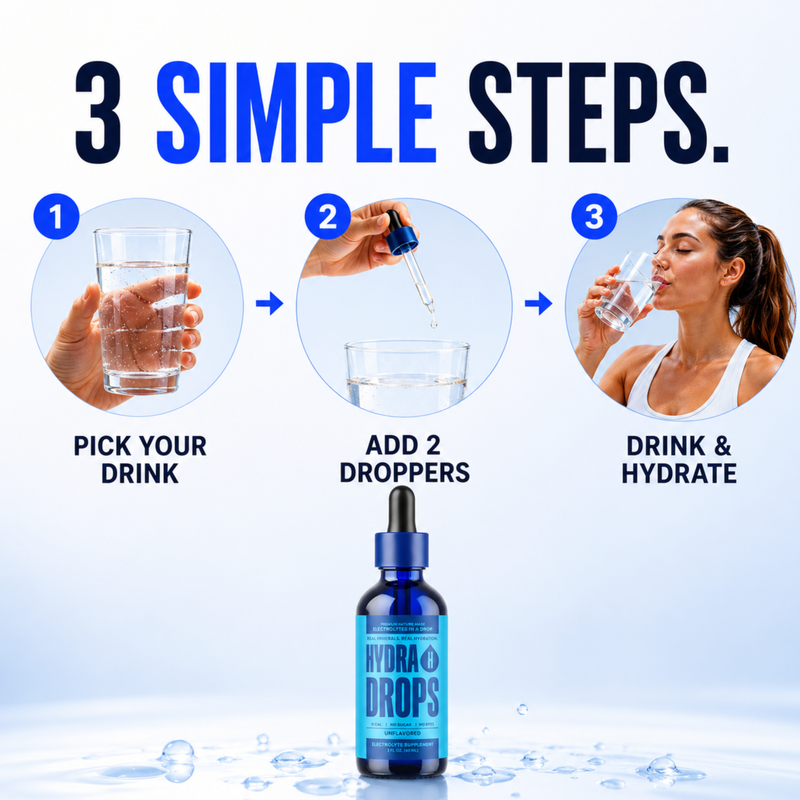 Hydra Drops Liquid Hydration Electrolyte Drops, 1 Bottle