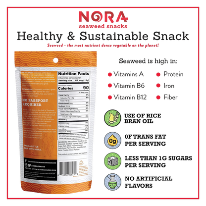 Nora Snacks Original Tempura Seaweed Snacks,  1.41 oz