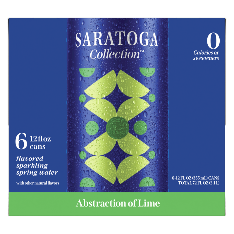 Saratoga Collection Abstraction of Lime Flavored Sparkling Spring Water, 12 fl oz, 6 Pack Cans
