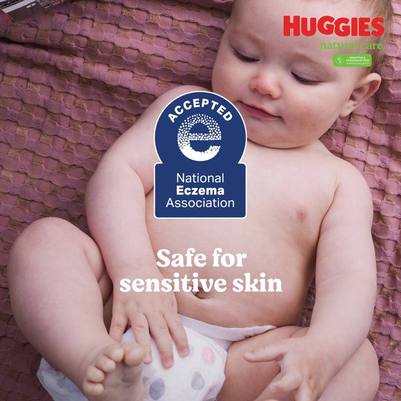 Huggies Natural Care Sensitive Baby Wipes, Unscented, 3 Flip-Top Packs (168 Wipes Total)