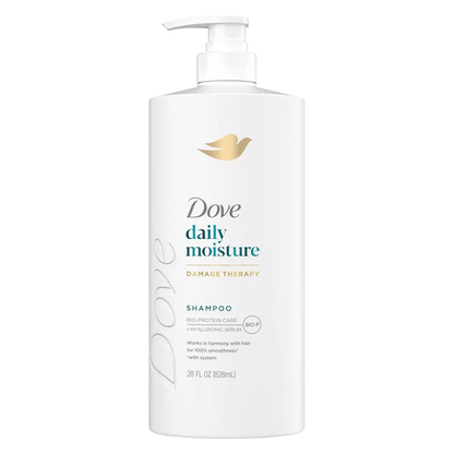 Dove Beauty Shampoo, Daily Moisture Hair with Hyaluronic Serum & Bio-Protein Care, 28oz