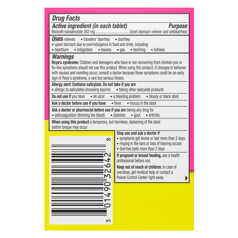 Pepto Bismol Symptom Relief Chewable Tablets 48 ct Pepto