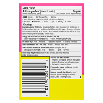 Drug Facts How Many Pepto Bismol Tablets To Give A Dog Pepto