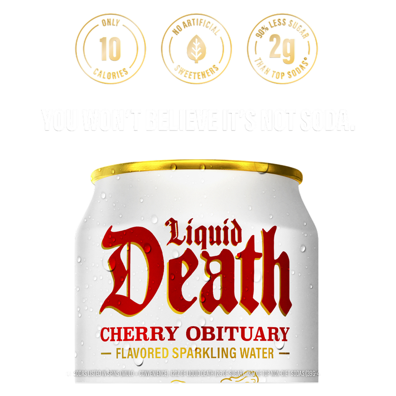 Liquid Death Cherry Obituary Sparkling Water 6pk 12oz Can