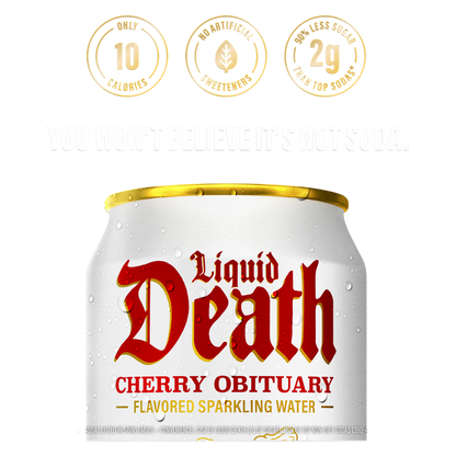 Liquid Death Cherry Obituary Sparkling Water 6pk 12oz Can