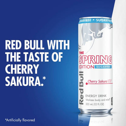 Red Bull Sugar Free Spring Edition Cherry Sakura 12oz Can