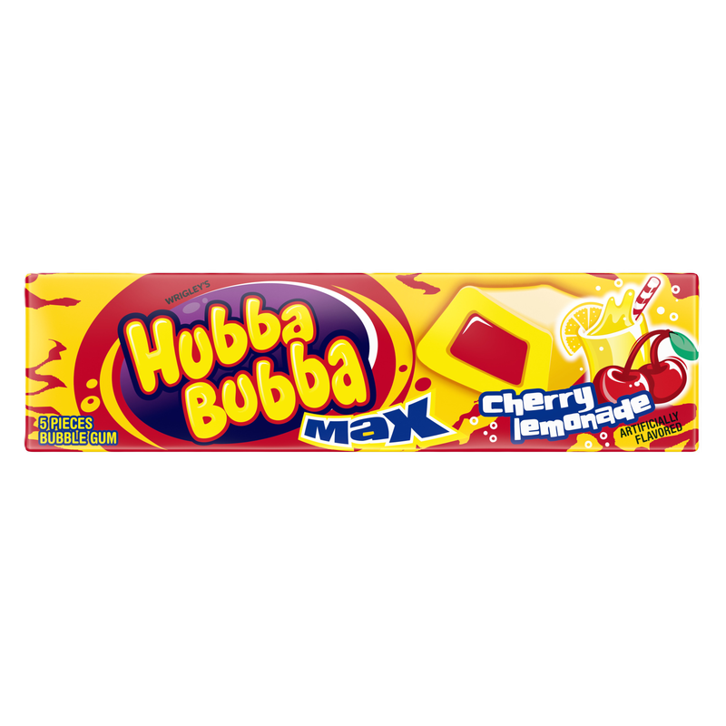 HUBBA BUBBA MAX Cherry Lemonade Bubble Gum, 5 ct