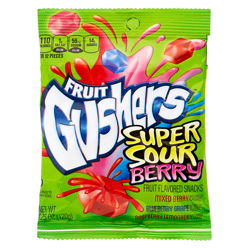 Fruit Gushers Super Sour Berry, 4.25oz