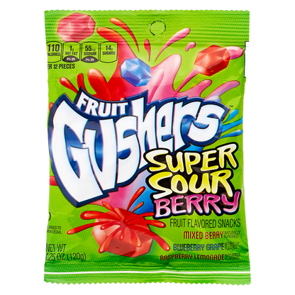 Fruit Gushers Super Sour Berry, 4.25oz