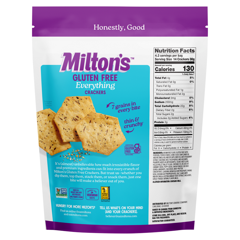 Milton's Gluten Free Everything Baked Crackers 4.5oz