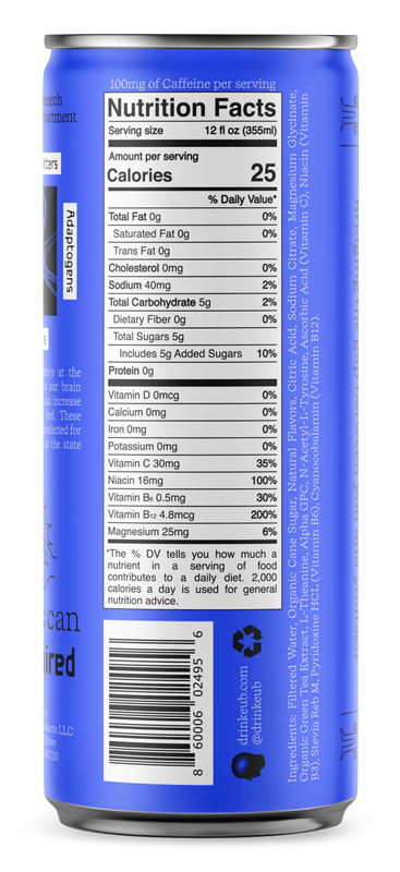 Emotional Utility Beverage Blood Orange Tangerine Focused 12oz Sparkling Beverage