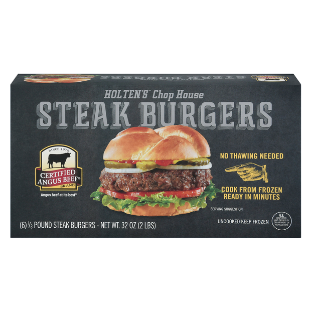 Holten Angus Beef Steak Burgers (Frozen) - 6ct