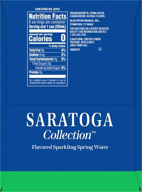 Saratoga Collection Abstraction of Lime Flavored Sparkling Spring Water, 12 fl oz, 6 Pack Cans