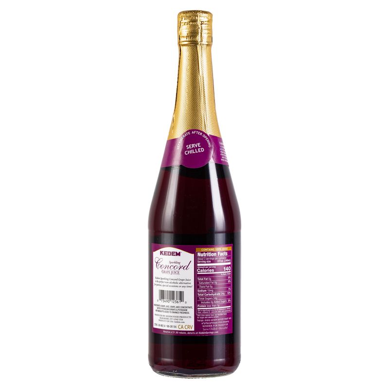 Kedem Kosher Sparkling Concord Grape Juice 25.4oz Btl