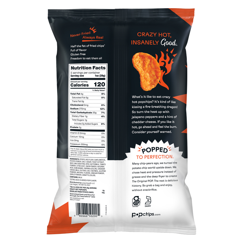 Popchips Crazy Hot Potato Chips 5oz - Popchips – BevMo!