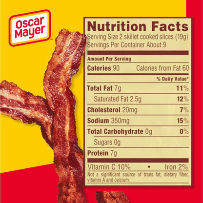 Oscar Mayer Naturally Hardwood Smoked Bacon (CA/MA) - 16oz