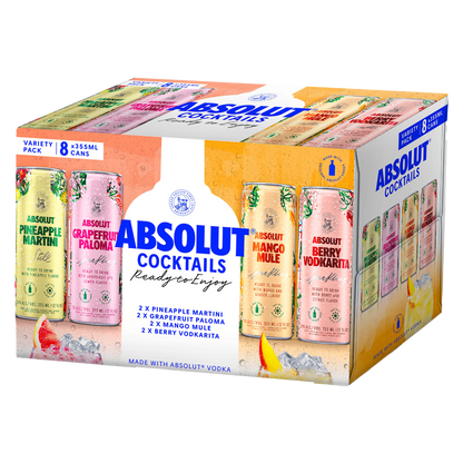 Absolut Cocktails Variety 8pk 12oz Can (ABV Varies)