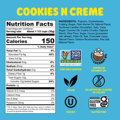 Good Eat'n Cookies N'Crème Popcorn, 5oz