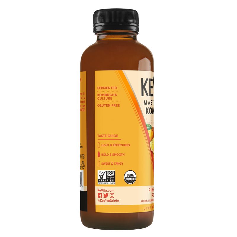 Kevita Pineapple Peach Kombucha 15.2oz Btl - KeVita – BevMo!