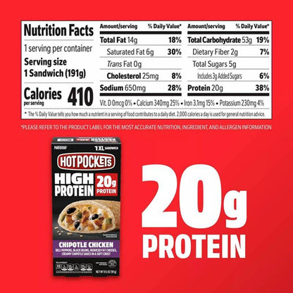 HotPockets High Protein Chipotle Chicken 6.75oz