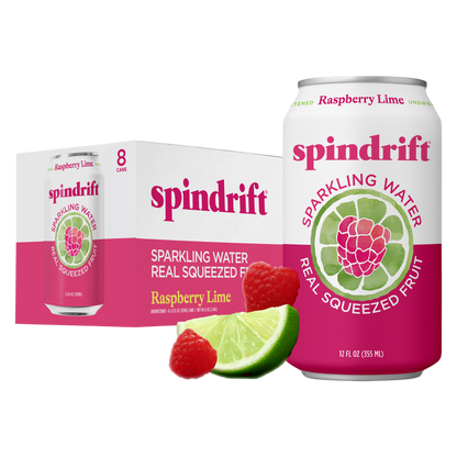 Spindrift Raspberry Lime Sparkling Water 8pk 12oz can