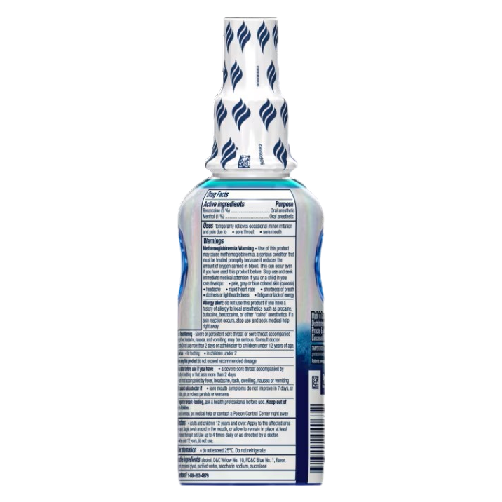 Vicks VapoCool Sore Throat Spray, Benzocaine & Menthol, Over-the-Counter Medicine, Winterfrost, 6 Oz