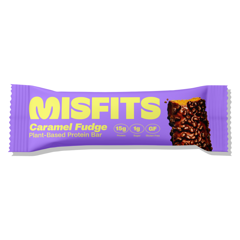 Misfits Plant-Based Caramel Fudge Protein Bar, 1.8oz