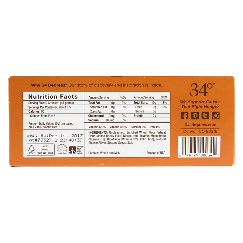 34 Degrees Natural Crackers 4.5oz