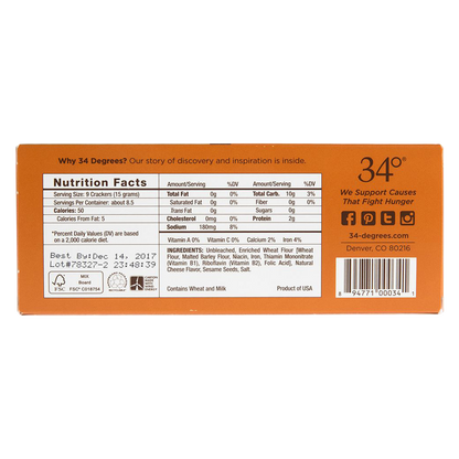 34 Degrees Natural Crackers 4.5oz