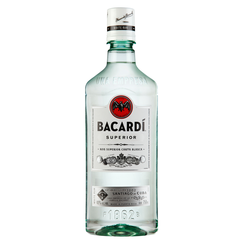 Bacardi Superior White Rum Plastic 750ml (80 Proof)