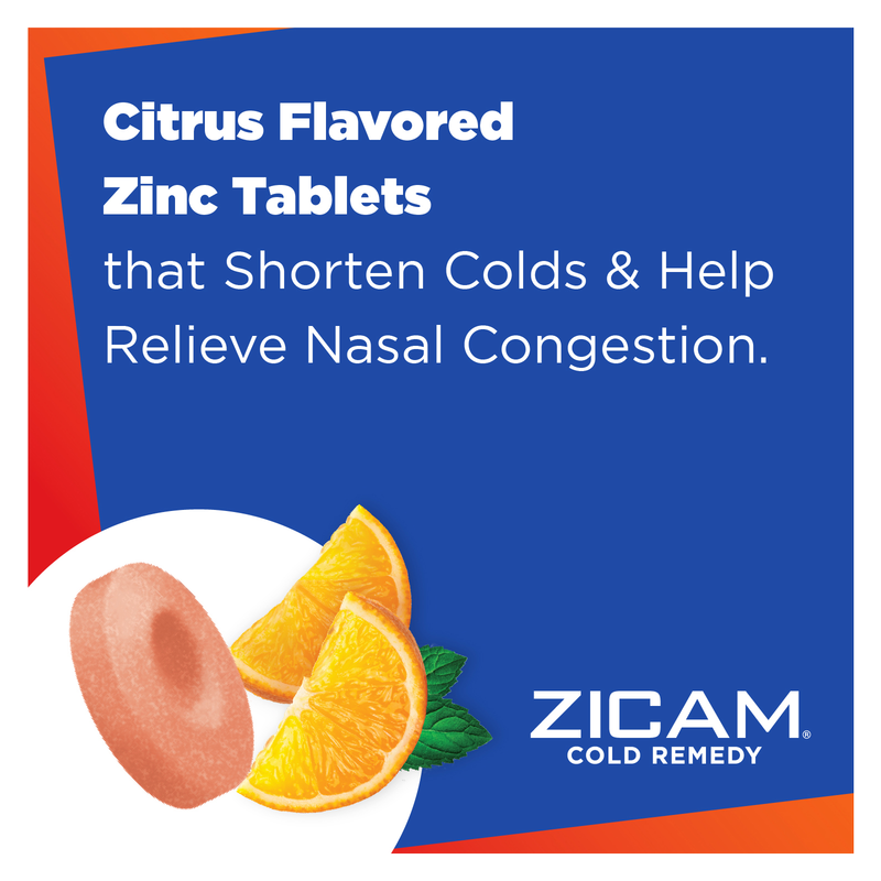 Zicam Zinc Cold Remedy RapidMelts Quick-Dissolve Tablets Citrus Flavor 25ct