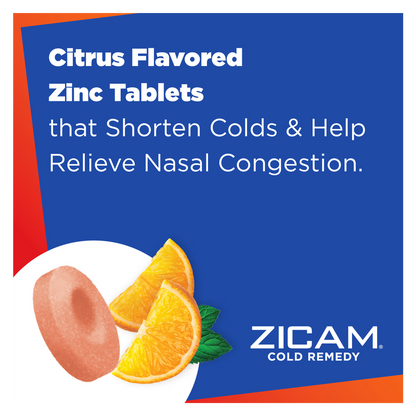 Zicam Zinc Cold Remedy RapidMelts Quick-Dissolve Tablets Citrus Flavor 25ct