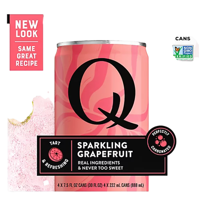 Q Grapefruit Tonic Water 7.5oz Cans 4pk