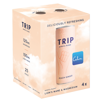 TRIP Peach Ginger Mindful Blend 4pk 8.5oz Can