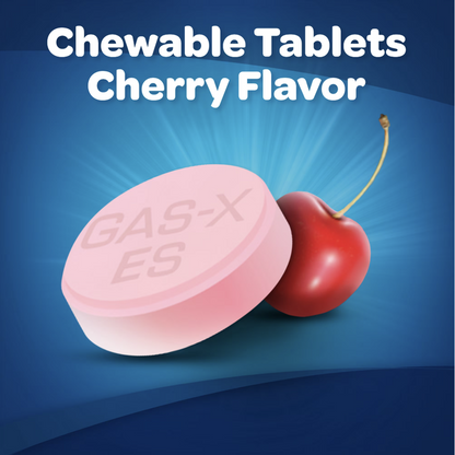 Gas-X Extra Strength Chewable Gas Relief Tablets with Simethicone 125 mg, Cherry - 18 Count