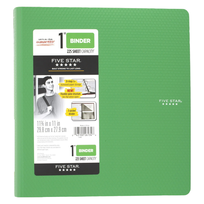 Five Star Binder 11 3/4" x 11 Assorted
