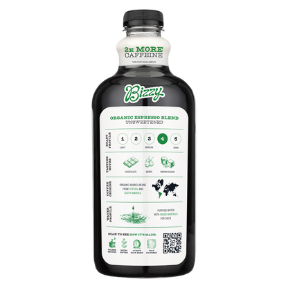 Bizzy Organic Espresso Blend Cold Brew Coffee 48oz Btl