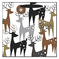 Bottle Bag Large Square Tote Mod Reindeer