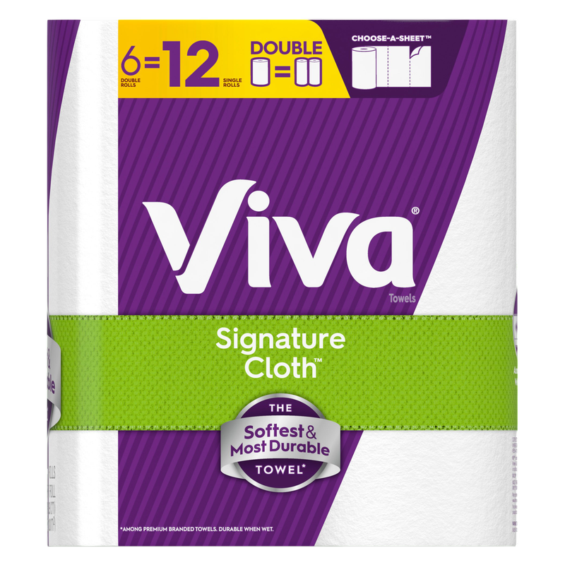 Viva Signature Cloth Paper Towels, 6 Double Rolls, 86 Sheets per Roll